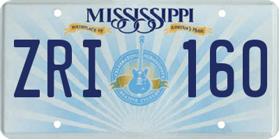MS license plate ZRI160