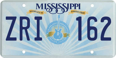 MS license plate ZRI162