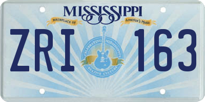 MS license plate ZRI163