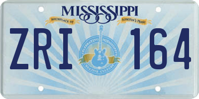 MS license plate ZRI164