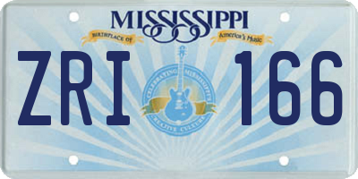 MS license plate ZRI166