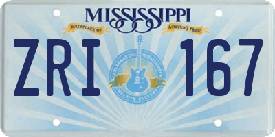 MS license plate ZRI167