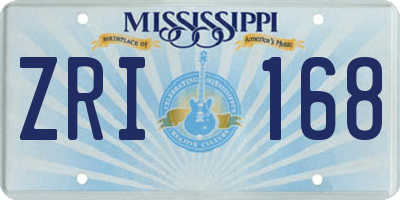 MS license plate ZRI168