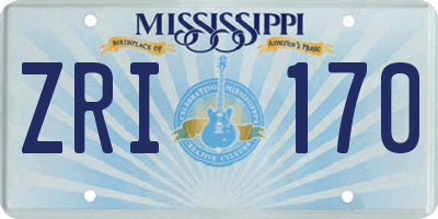MS license plate ZRI170