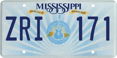 MS license plate ZRI171