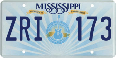 MS license plate ZRI173