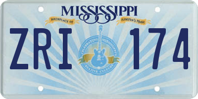 MS license plate ZRI174