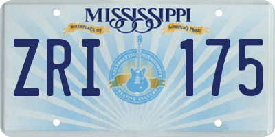 MS license plate ZRI175