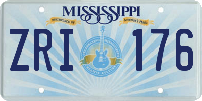 MS license plate ZRI176