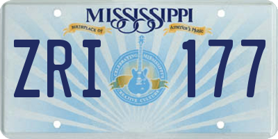 MS license plate ZRI177