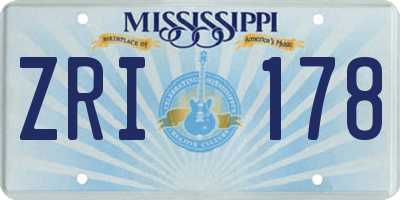 MS license plate ZRI178