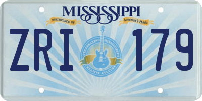 MS license plate ZRI179