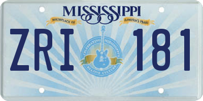 MS license plate ZRI181