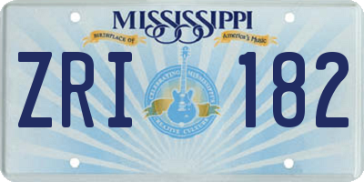 MS license plate ZRI182