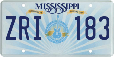 MS license plate ZRI183