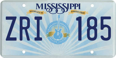 MS license plate ZRI185
