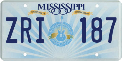 MS license plate ZRI187