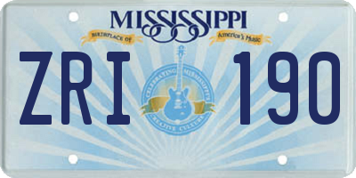 MS license plate ZRI190