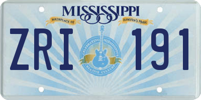 MS license plate ZRI191