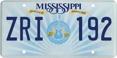 MS license plate ZRI192