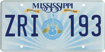 MS license plate ZRI193