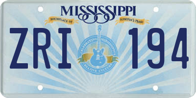 MS license plate ZRI194
