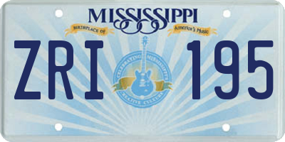 MS license plate ZRI195