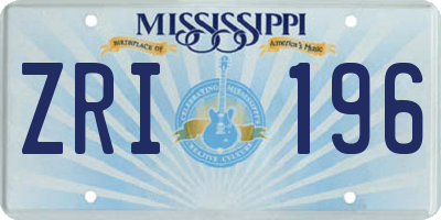 MS license plate ZRI196