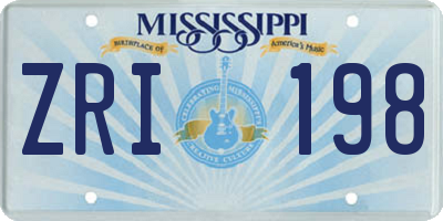 MS license plate ZRI198