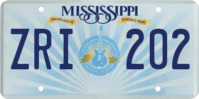 MS license plate ZRI202