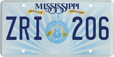 MS license plate ZRI206