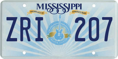 MS license plate ZRI207