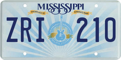 MS license plate ZRI210