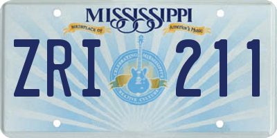 MS license plate ZRI211