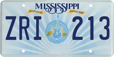 MS license plate ZRI213