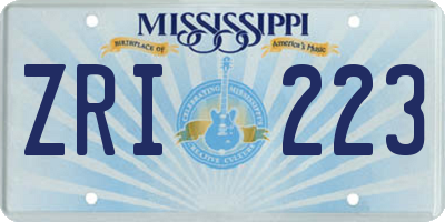 MS license plate ZRI223