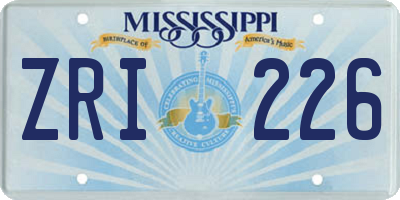 MS license plate ZRI226