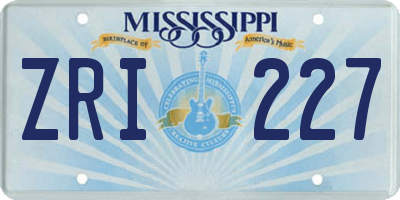 MS license plate ZRI227