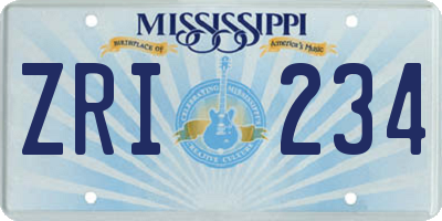 MS license plate ZRI234