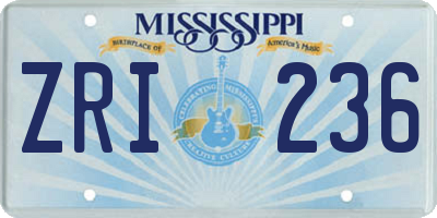 MS license plate ZRI236