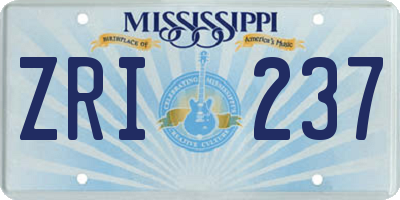 MS license plate ZRI237