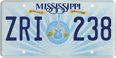 MS license plate ZRI238