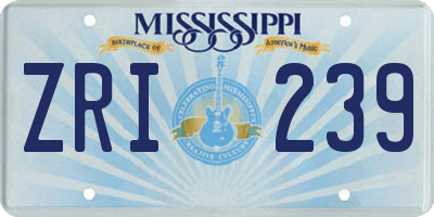 MS license plate ZRI239