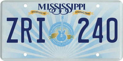 MS license plate ZRI240