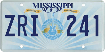 MS license plate ZRI241