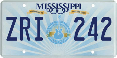 MS license plate ZRI242