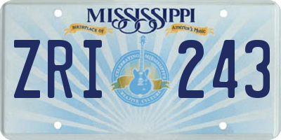 MS license plate ZRI243