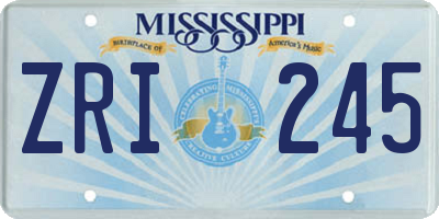 MS license plate ZRI245