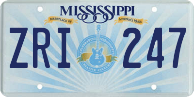 MS license plate ZRI247