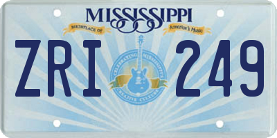MS license plate ZRI249
